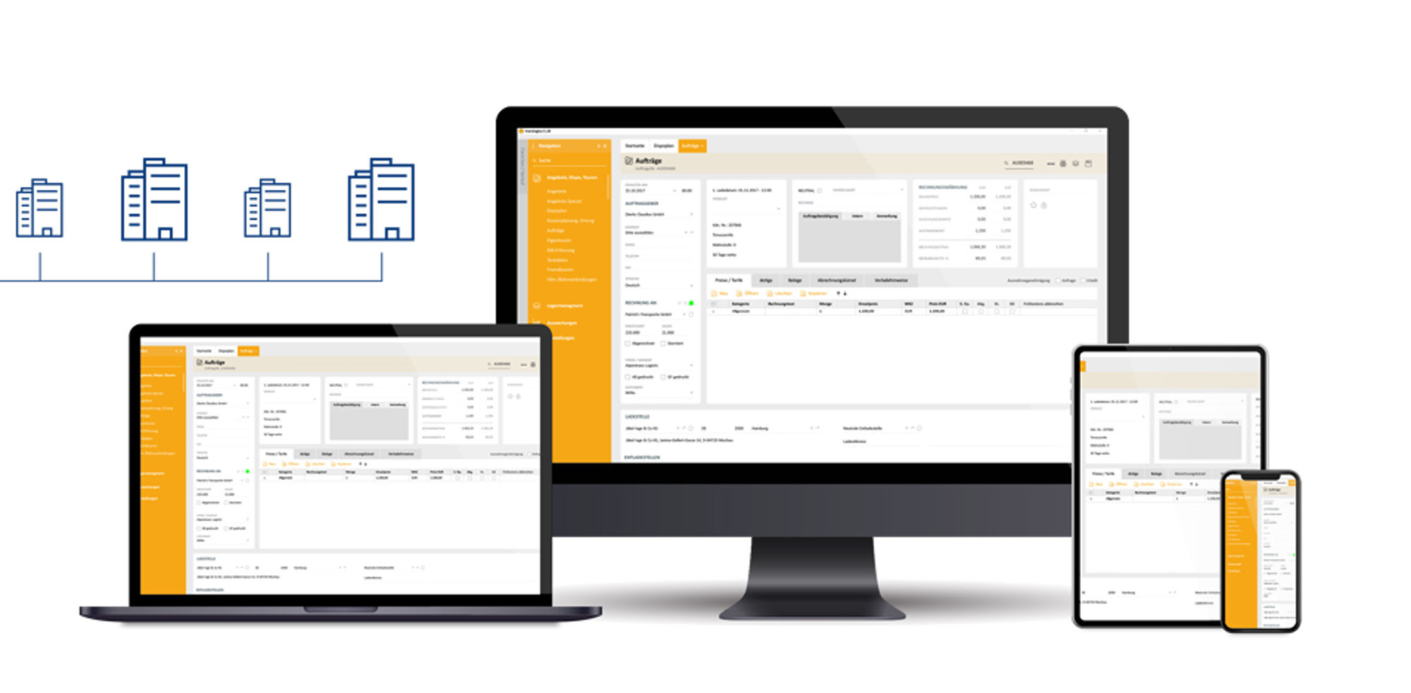 Grafik zur Cross-Company-Digitalisierung für Transportmanagement Grafik Cross-Company-Digitalisierung für Transportmangagement und Logistik